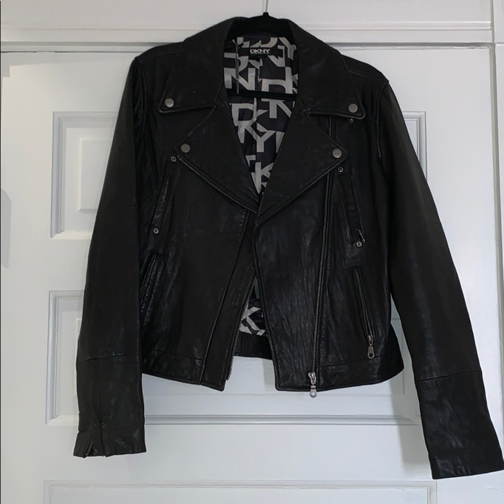 DKNY soft leather Moro jacket - size SMALL
